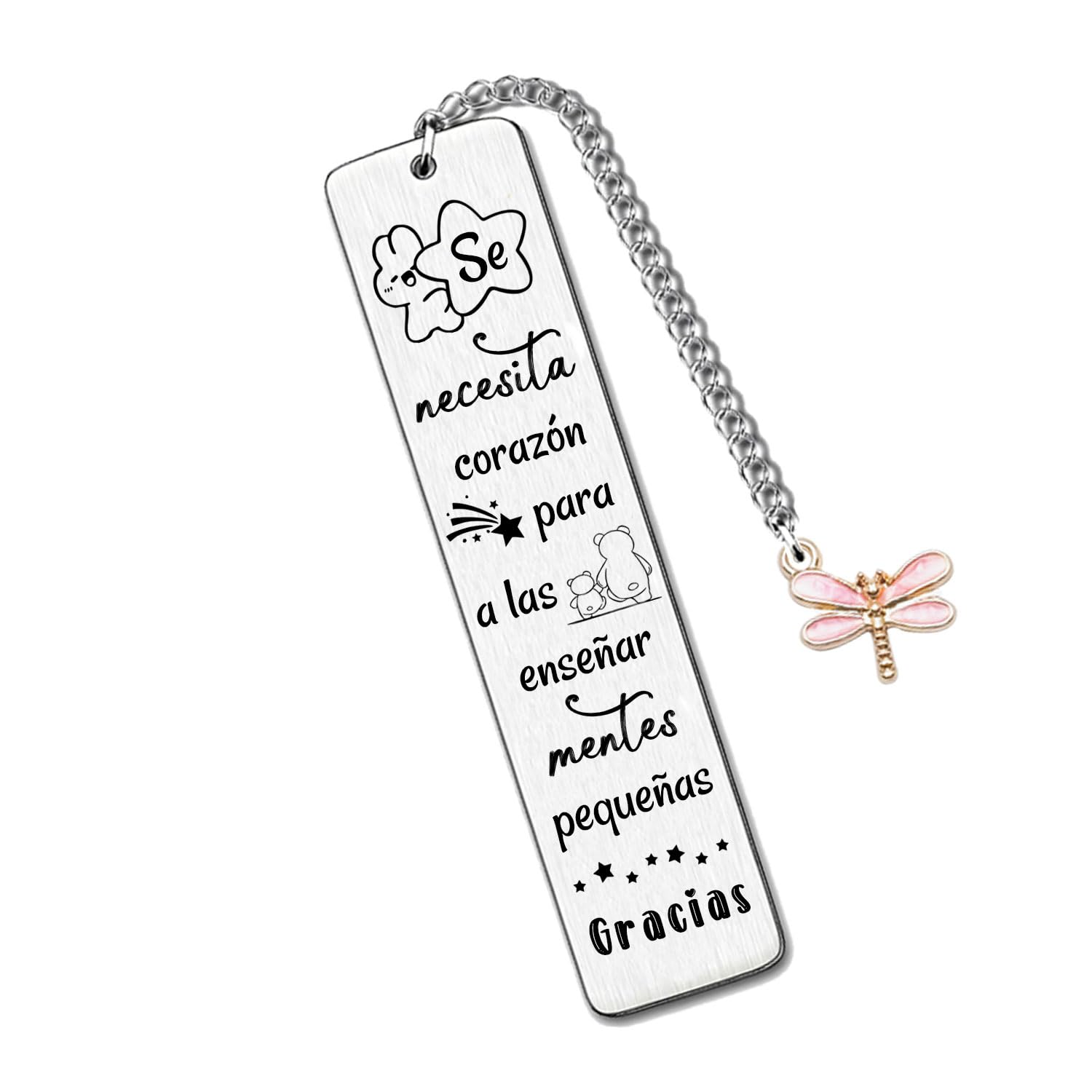 Marcapáginas Metálico para Profesora, Regalo Fin de Curso, Frases Emotivas, Detalle Maestra Infantil Primaria