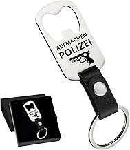 Aufmachen Polizei Flaschenöffner, Aus Edelstahl Flaschenöffner Schlüsselanhänger Als Geschenk Geburtstag, Für Papa Männer Weihnachts Neujahrs Party Lustig Zubehör, Maße 7 X 9 X 1,6 Cm