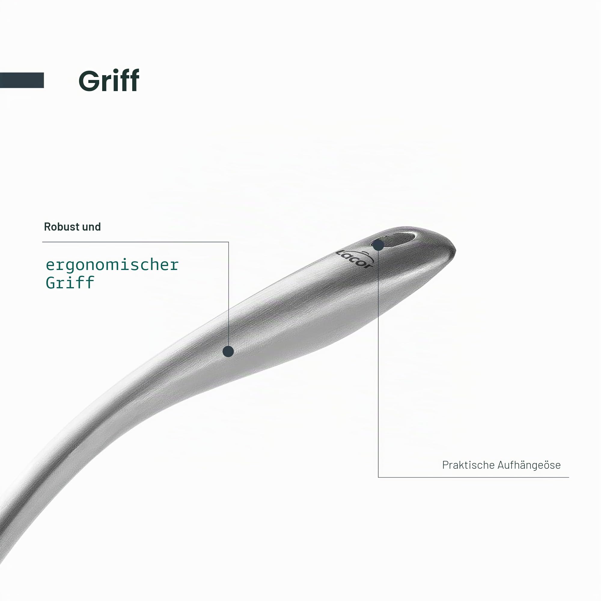 LACOR - 61251 - Fleischklopfer-Nabe, Edelstahl 18/10, ergonomischer, stabiler Griff, für alle Fleischsorten, hygienisch & geruchlos, 12mm Brechfläche, spülmaschinenfest, 27x8cm