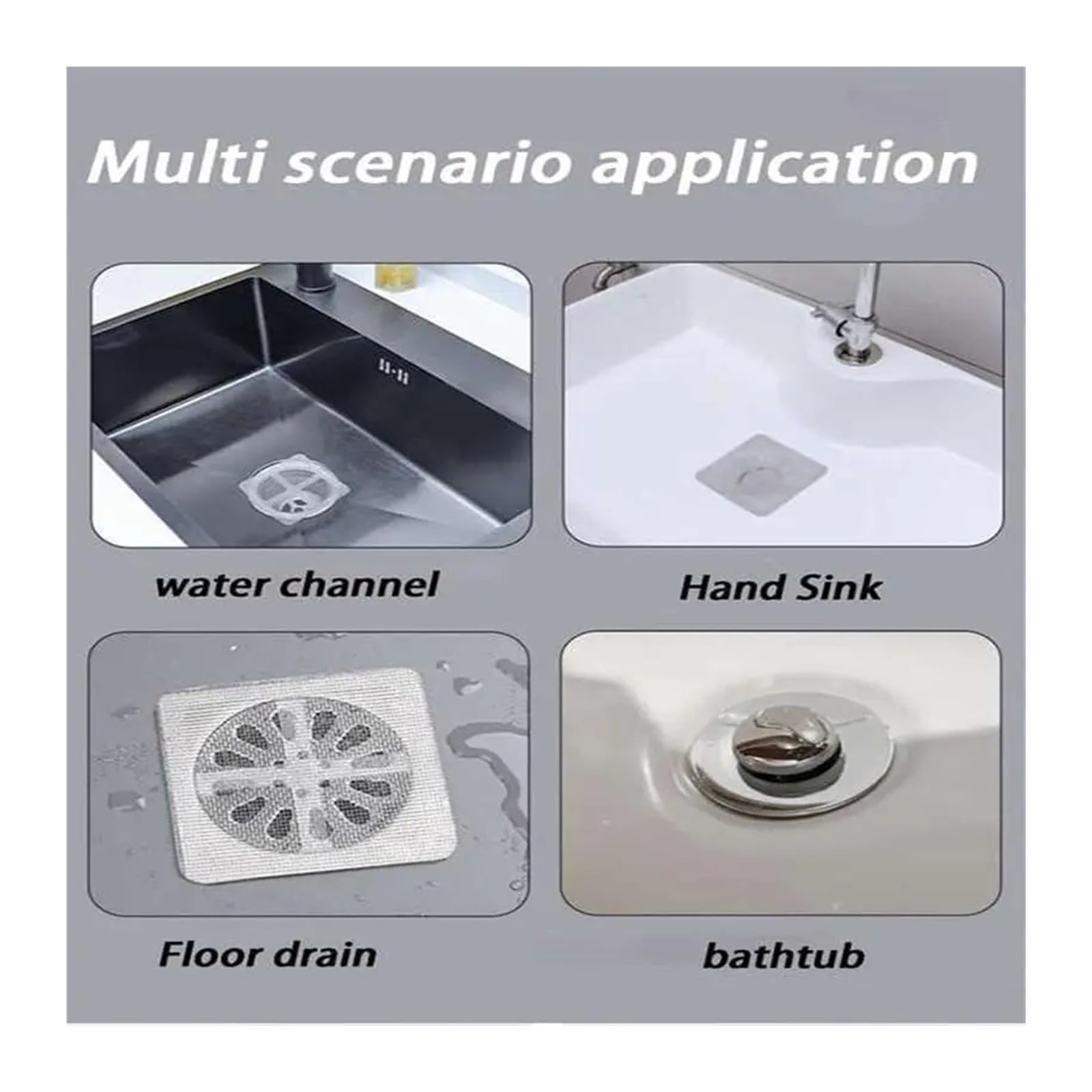 Paquete de 10/20 adhesivos de malla para desagüe de ducha de 4 x 4 pulgadas para baño (3 piezas)