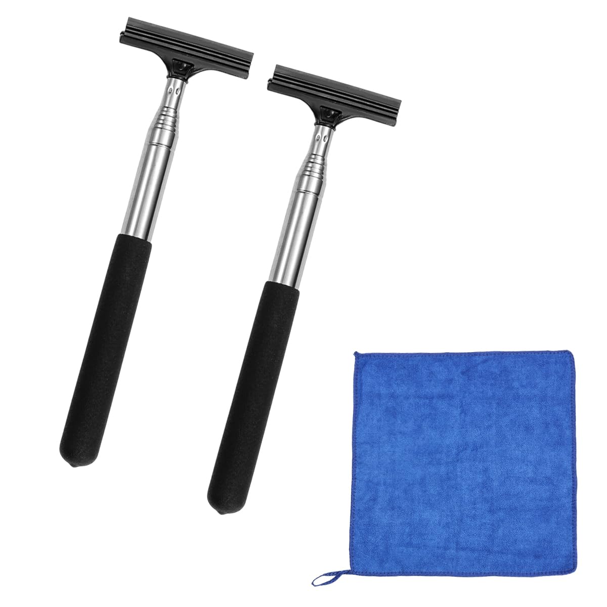 Retractable Car Mirror Wiper Wing | Windscreen Squeegees Car Rear View Mirror- Wiper | Mini Wing Mirror Squeegee Side Mirrors Squeegee for Bathroom Mirrors Windshields Shower Doors (2 black)