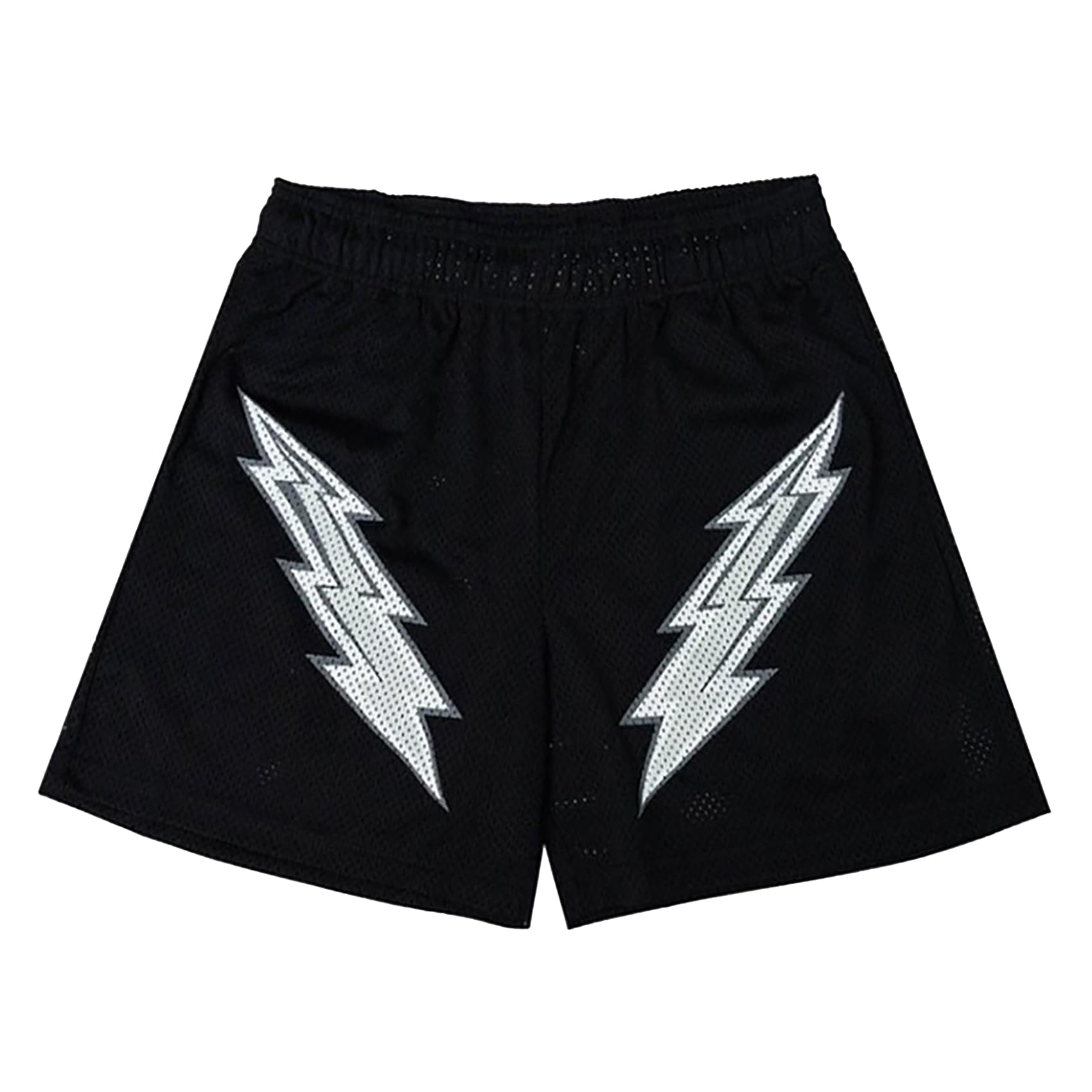 Mens Retro Lightning Graphic Shorts Casual Streetwear Basketball Shorts Athletic Running Shorts with Pockets