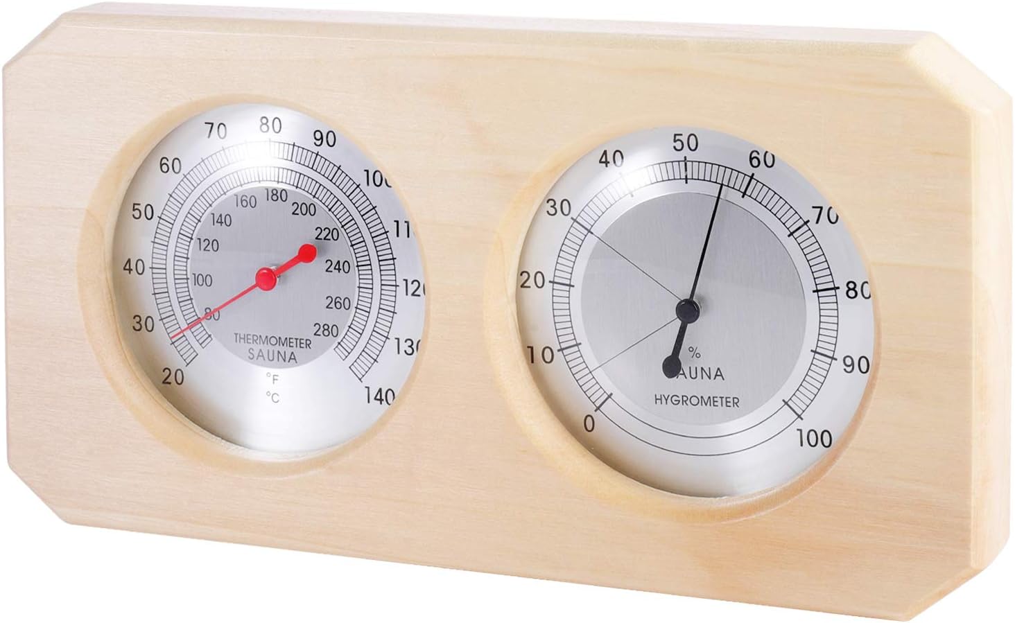 MIFXIN Wooden Sauna Hygrothermograph Thermometer Hygrometer 2 in 1 Indoor Humidity Temperature Measurement Sauna Room Equipment Sauna Accessories : Patio, Lawn & Garden