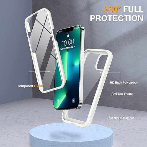 Miniatura 546 de Miracase Glass Series - Funda para iPhone 11 de 6.1 pulgadas, funda resistente de cuerpo completo mejorado con protector de pantalla de vidrio Negro