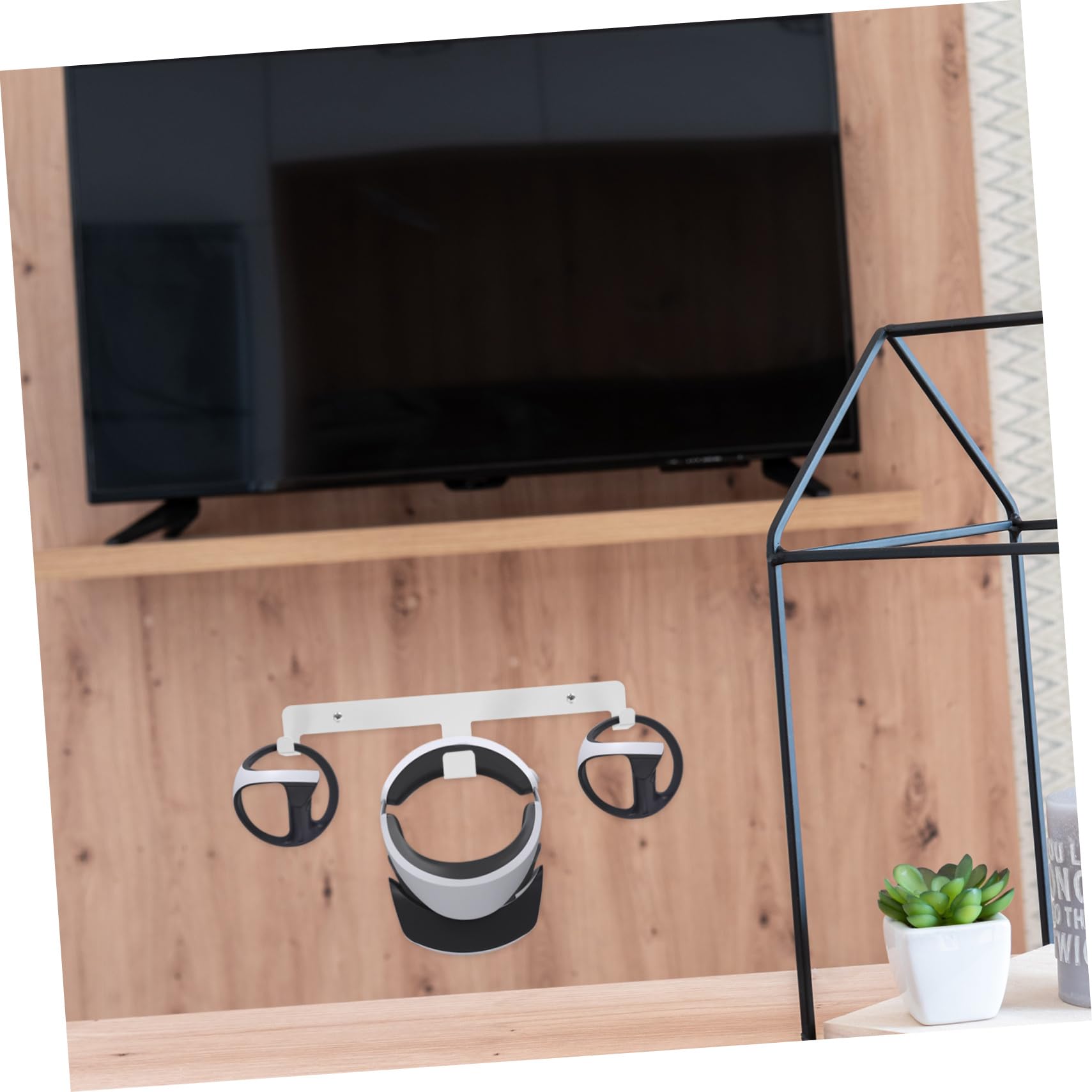 SHINEOFI Supporto Da Parete Per Visore Vr Per Cuffie e Cavo Di Ricarica Usb Type-c Design Salvaspazio Per Ufficio e Casa