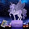 Eenhoorn geschenken, 3D Eenhoorn Nachtlampje voor Kinderen met Afstandsbediening, 16 Kleuren Veranderen 3D-illusielamp…