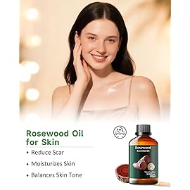 Rosewood Essential Oil for Outdoor Shield, Natural Protective Barrier, Sweet Woody Aroma for Reed Diffuser, Spray, Skin & Hair Care, DIY Blends, Candle, Soap, Making, DIY, Massage 3.38 Fl Oz