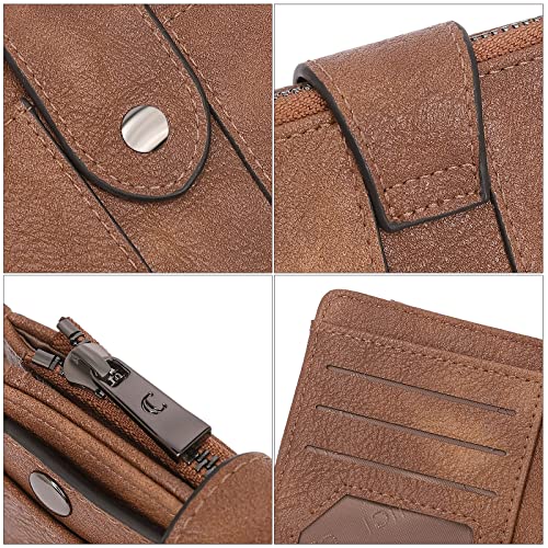 Cluci Small Wallet For Women Leather Bifold Multi Mini Card Holder Organizer Designer Ladies Zipper Coin With Removable Id Window #TOP4