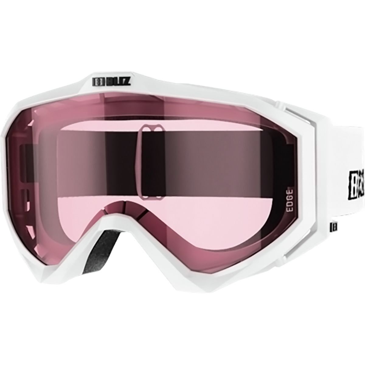 Bliz Unisex - Adult Edge Ski Goggles, 04 White - White/Lens - Pink S1, Medium