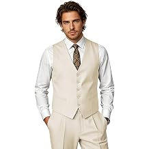 Mens Vest and Pants Suit Set Slim Fit 2 Piece Wedding Suits for Groomsmen Business Prom Homecoming Formal Set