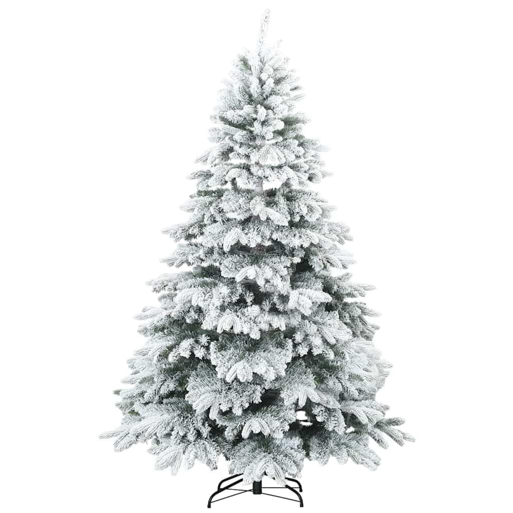 Sapin de Noël artificiel blanc 210 cm, PE et PVC, 300 LED blanc chaud, support pliable, pour intérieur et extérieur, durable
