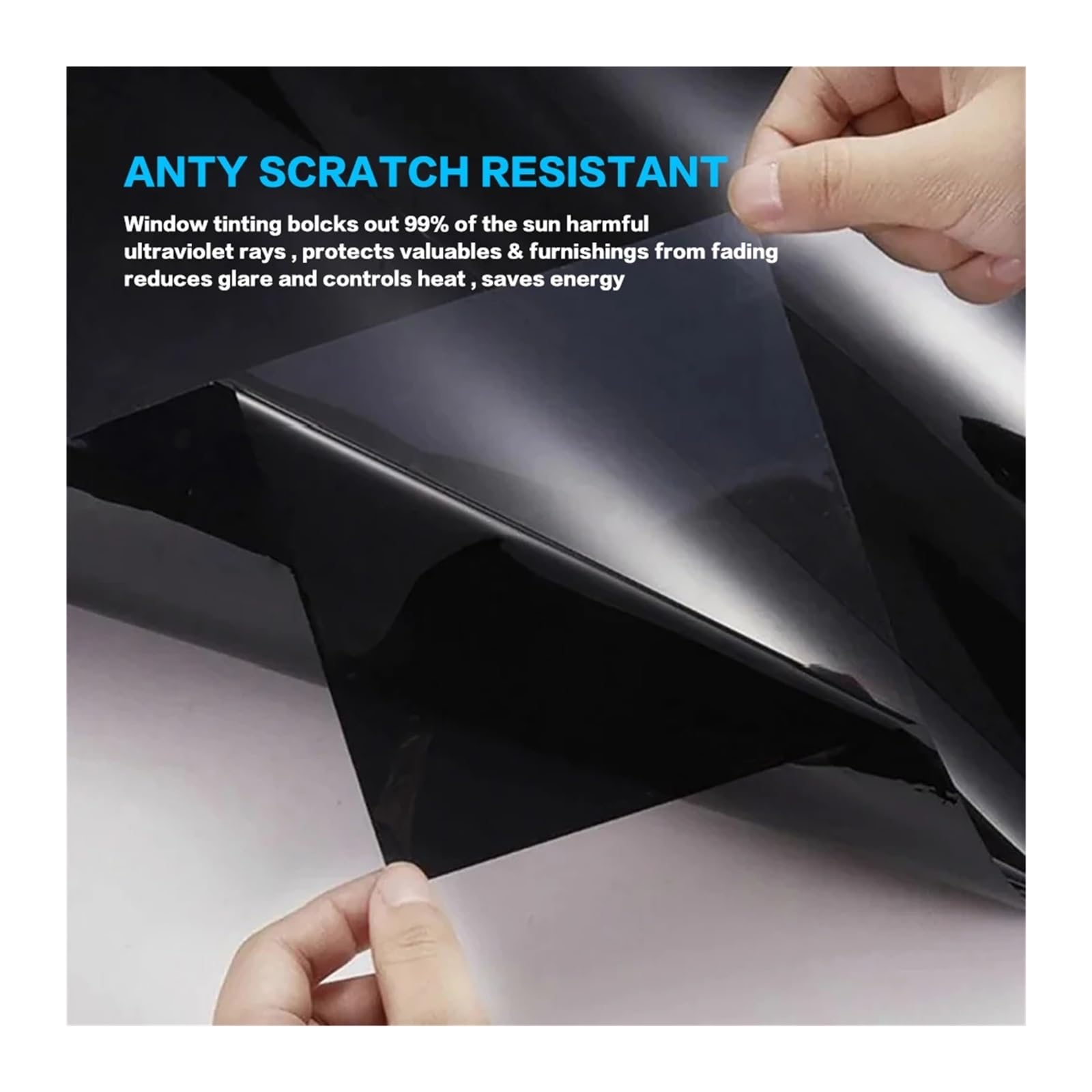 50cmx3/6m Car Window Privacy Tint Film Auto Vinyl Anti Look Dark Glass Foils Sticker Summer Solar UV Films Protector Accessories(1Percent VLT,50x300cm)