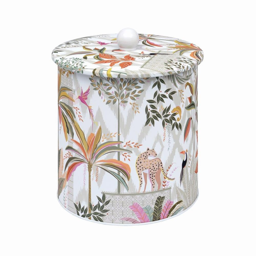 Elite Tins Multi Sara Miller Palm Garden Biscuit Barrel Tin 170 (D) X 173Mm
