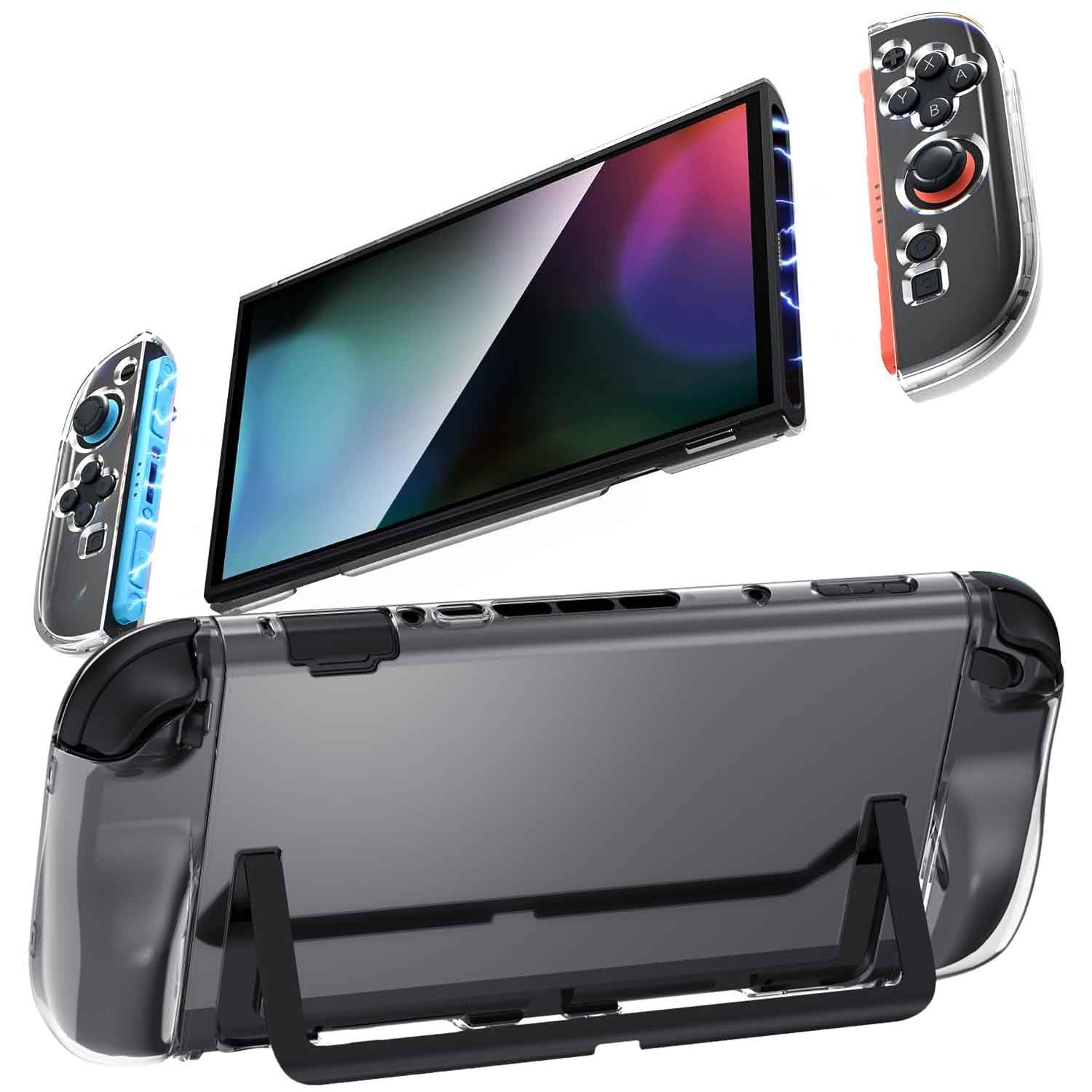 T Tersely PC Case for Nintendo Switch 2 Case (2025) Slim Design Clear Dockable Controller Cover, Grip Cover for Joy-Con ,Shock-Absorption, Anti-Scratch - Crystal Clear