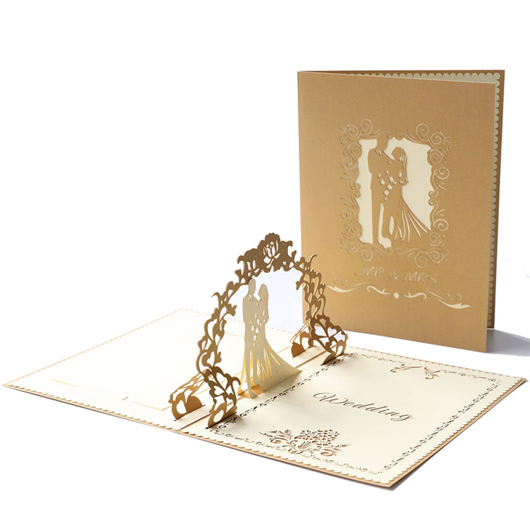 Biglietto Anniversario Matrimonio Biglietto Pop-up 50° Anniversario Matrimonio - Auguri 3D In Oro Per Nozze D'Oro, Regalo Elegante Biglietto 3D Nozze Oro - 11