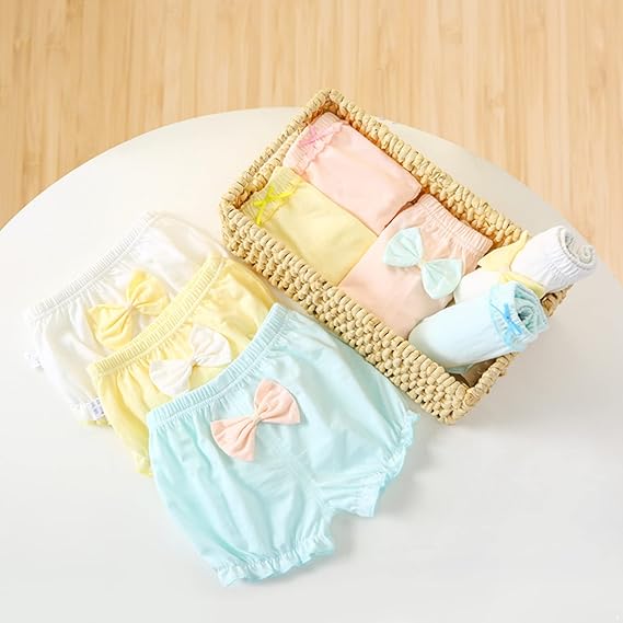 Mutandine Bimba Con Balze E Fiocco - 4 Pezzi Cotone Per Neonate E Bambine - Foto 14