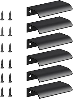 flintronic 6pcs Poign&eacute;e d&rsquo;Armoire, Invisible Poign&eacute;es Meuble Tiroir, Poign&eacute;es de porte Dissimul&eacute;es Poign&eacute;e Encastr&eacute;e Affleurante Pour tiroirs portes d