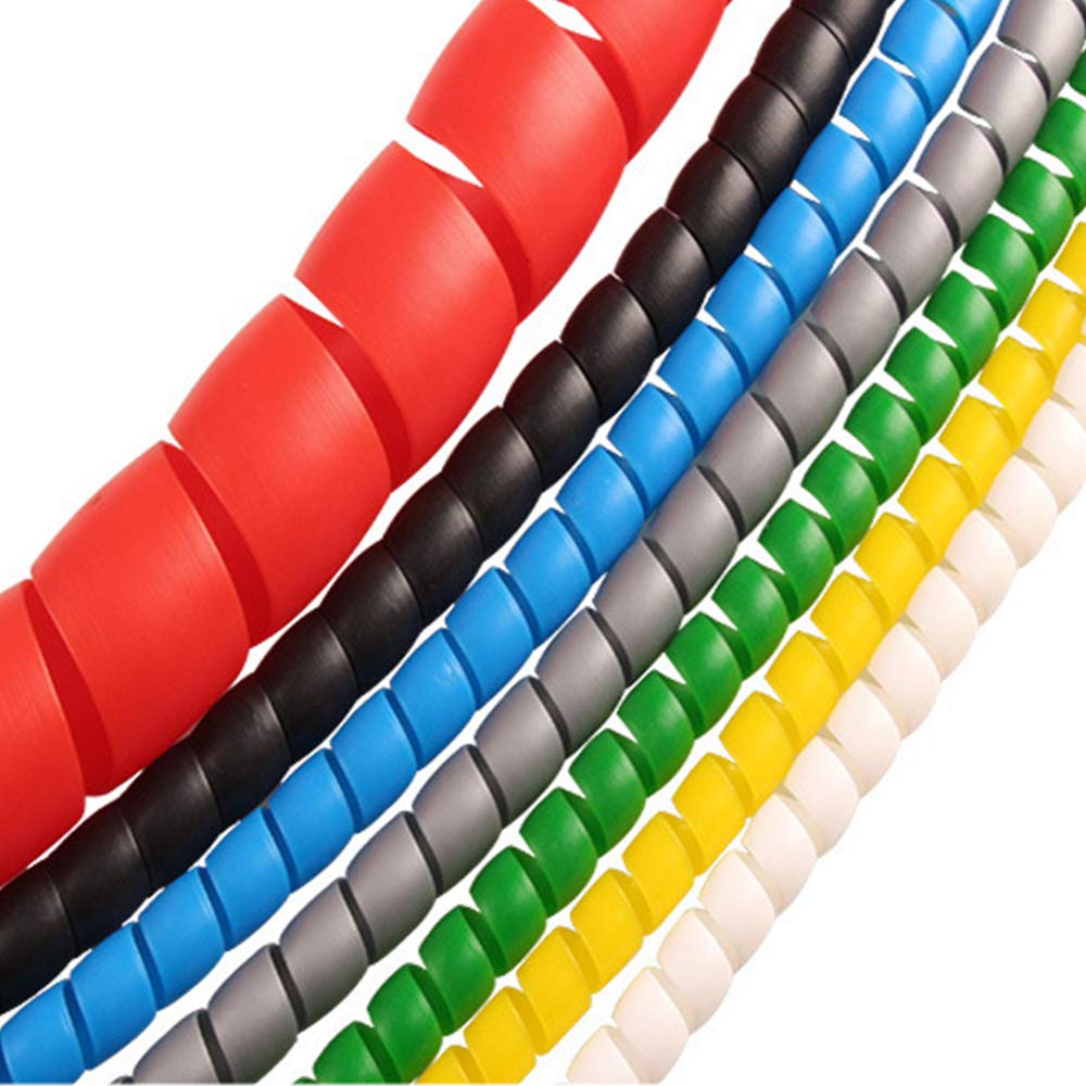 Vogueing Tool5m 8mm Spiral Cable Tidy Sleeve for Computer Cable Home Office Grey