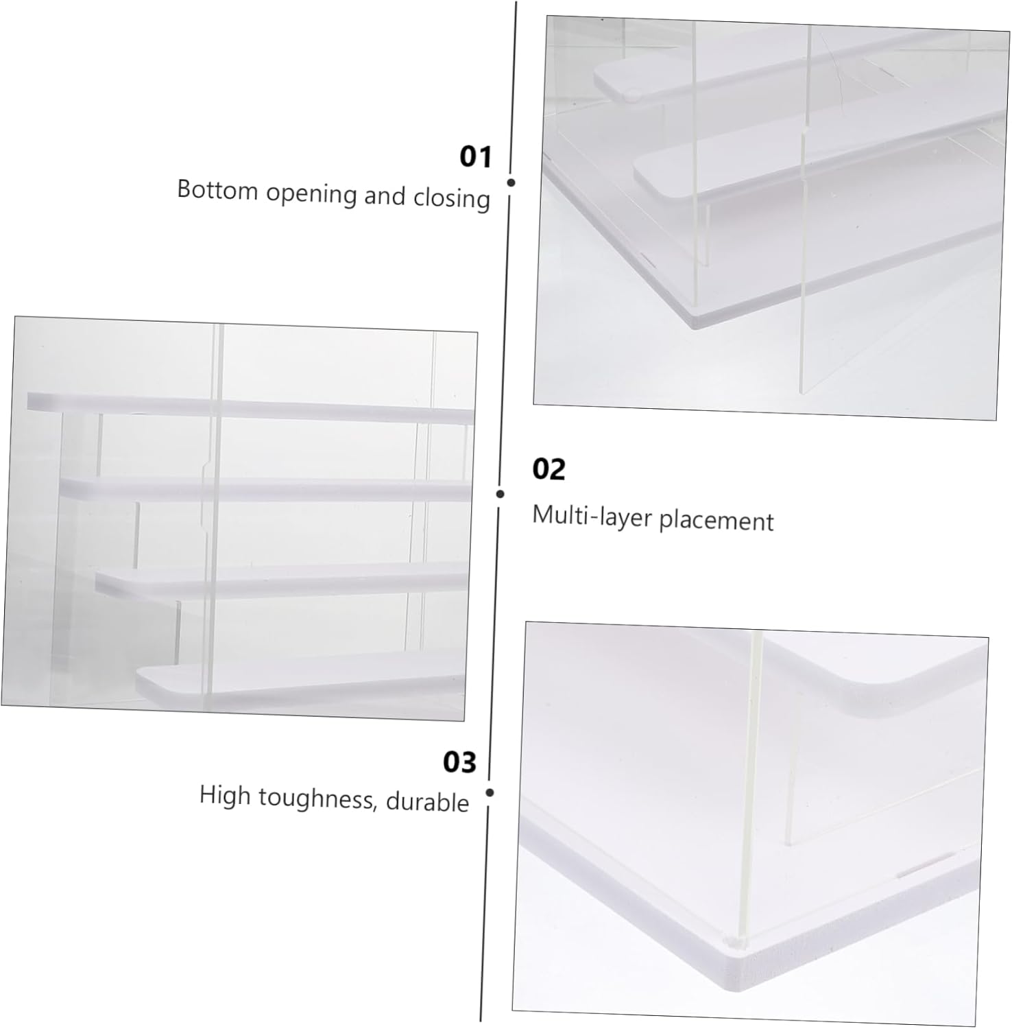 Ciieeo High-Definition Multi-Layered Ornaments Holder for Dolls Figures and Toys Acrylic Display Case for Collectibles and DIY Models Easy Assembly and Safe Storage