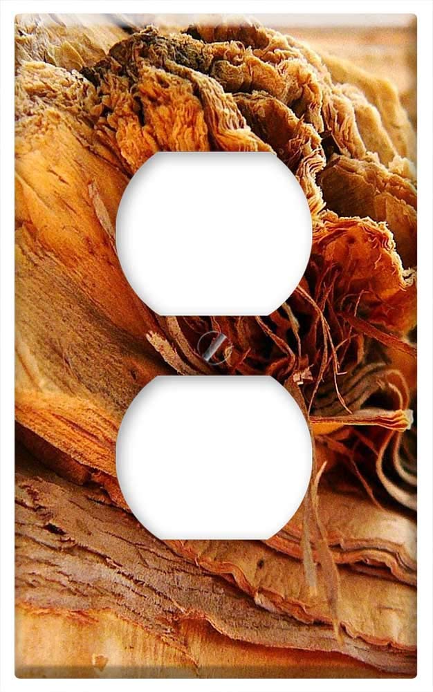 Switch Plate Outlet Cover - Paperbark Tree Bark Organic Trunk Brown Natural