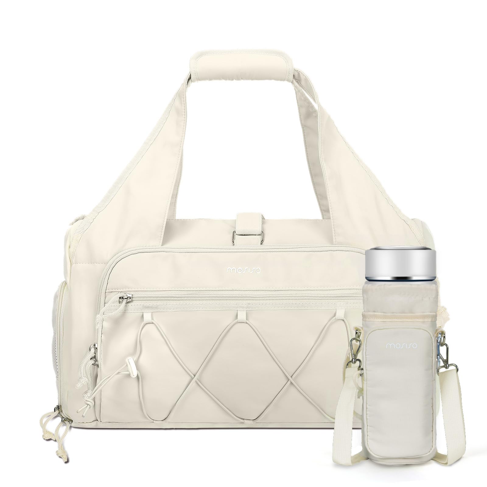 MOSISO Gym Bag for Women, Travel Duffle Weekender Overnight Workout Carry on Small Tote Sport Gym Duffle Bag with Shoe Compartment&Wet Pocket&Water
