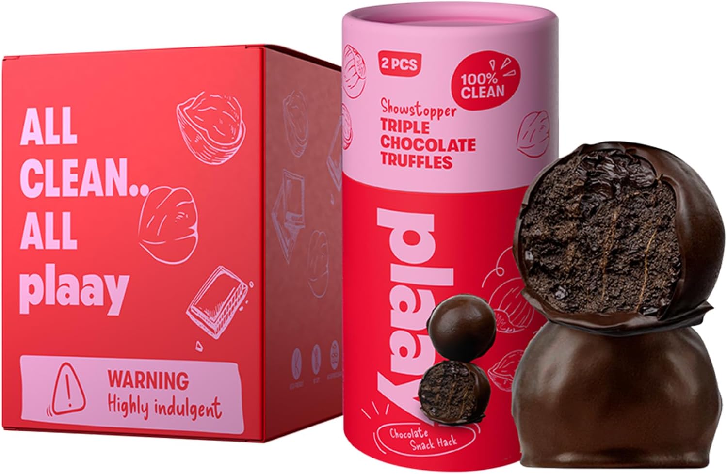 Triple Chocolate Truffles – Rich Dark Chocolate with Chocolate Chips & Cocoa Nibs – Clean Ingredients, Guilt-Free Indulgence, Keto-Friendly and Made with Premium Ingredients 10 x 30g