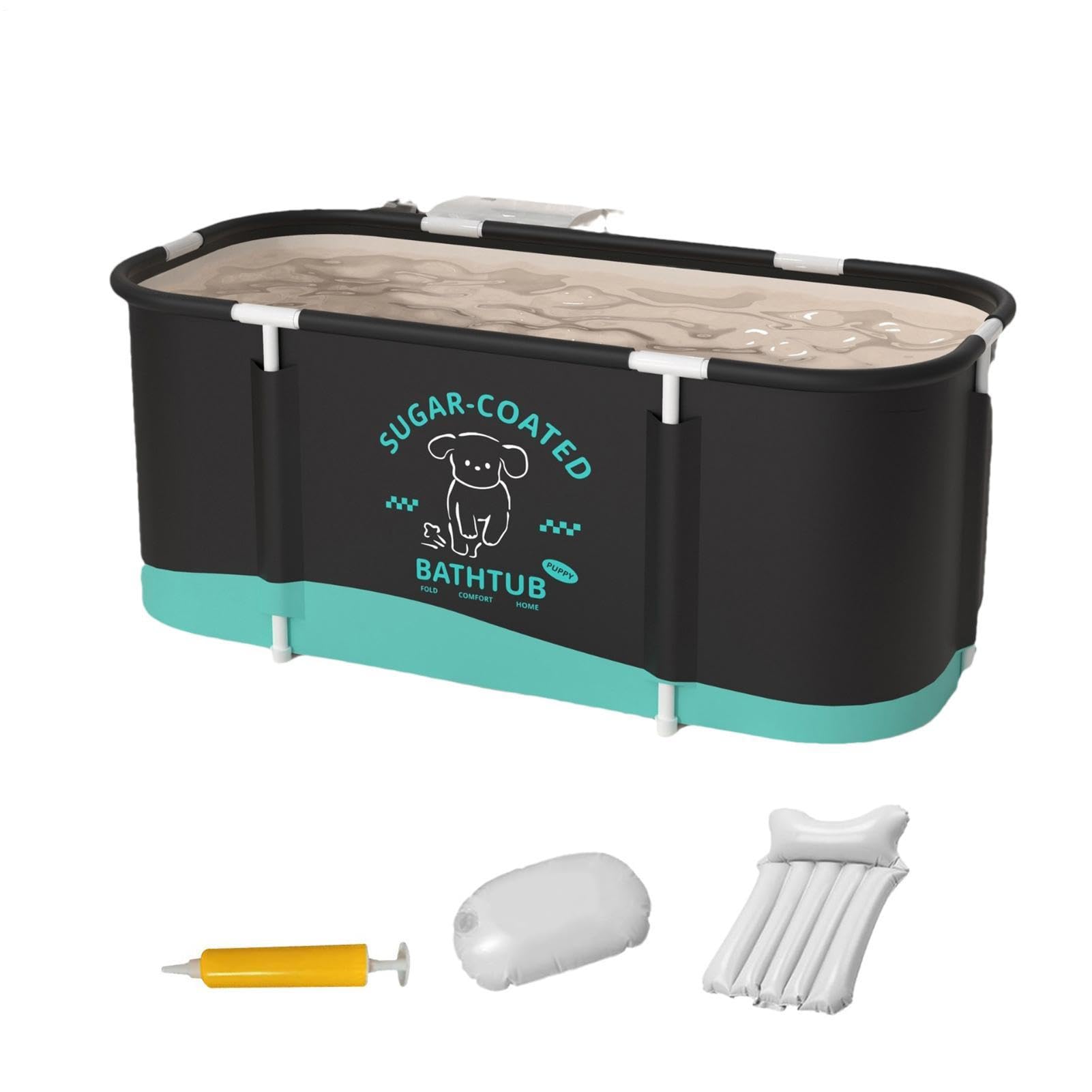 Bañera Portátil para Adultos,Reforzada de Gran Capacidad | 115x60x50 cm Bañera de Hielo,Para Casa, Camping, Exterior, Jardín, Patio, Verano, Piscina, Lavado
