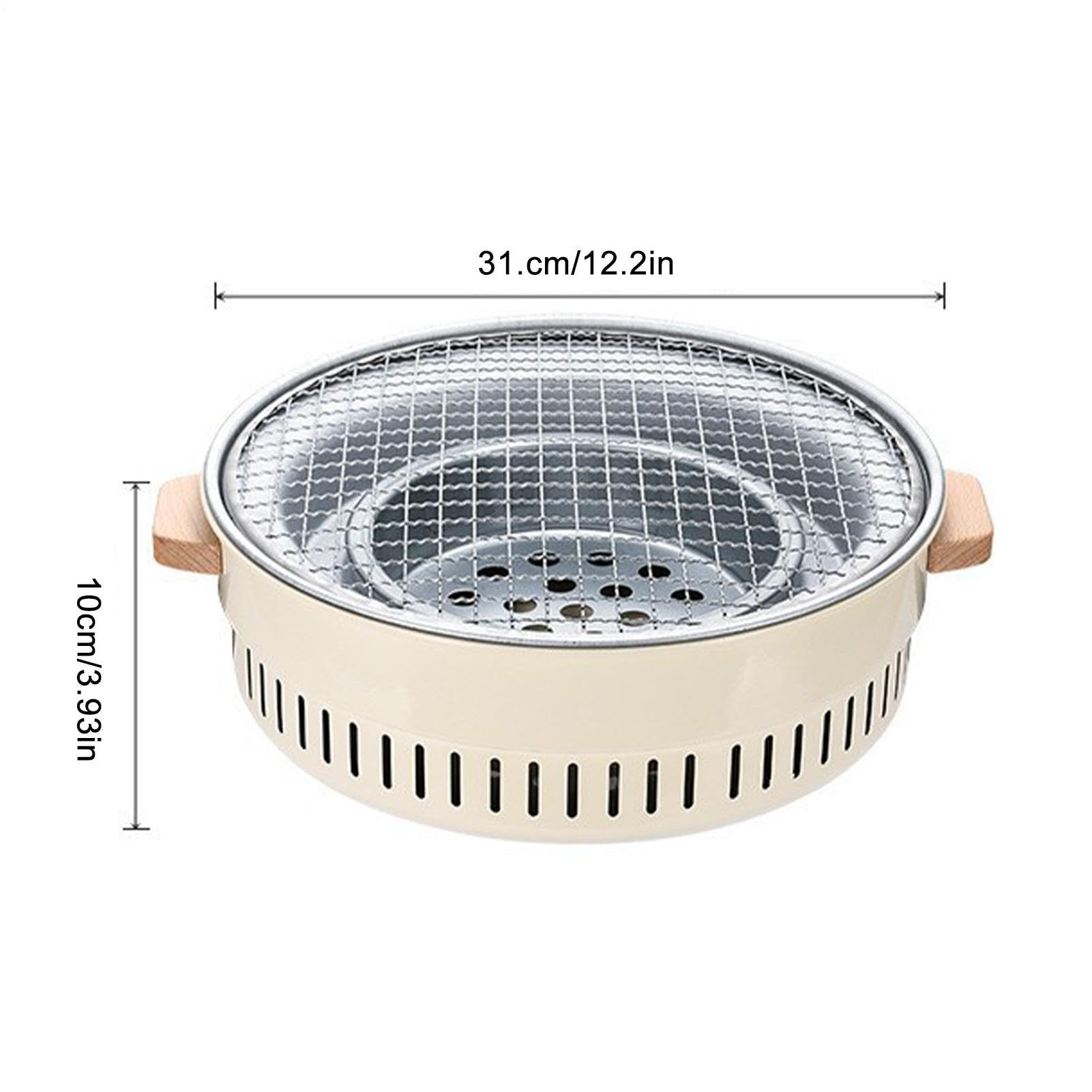 Grill Na Węgiel Drzewny 32 Cm Przenośny Urządzenie Do Grillowania Z Powłoką | Mały Grill Turystyczny Do Gotowania Na Zewnątrz Na Tarasie Na Balkonie Na Blacie Do Mięsa I PrzysTawe