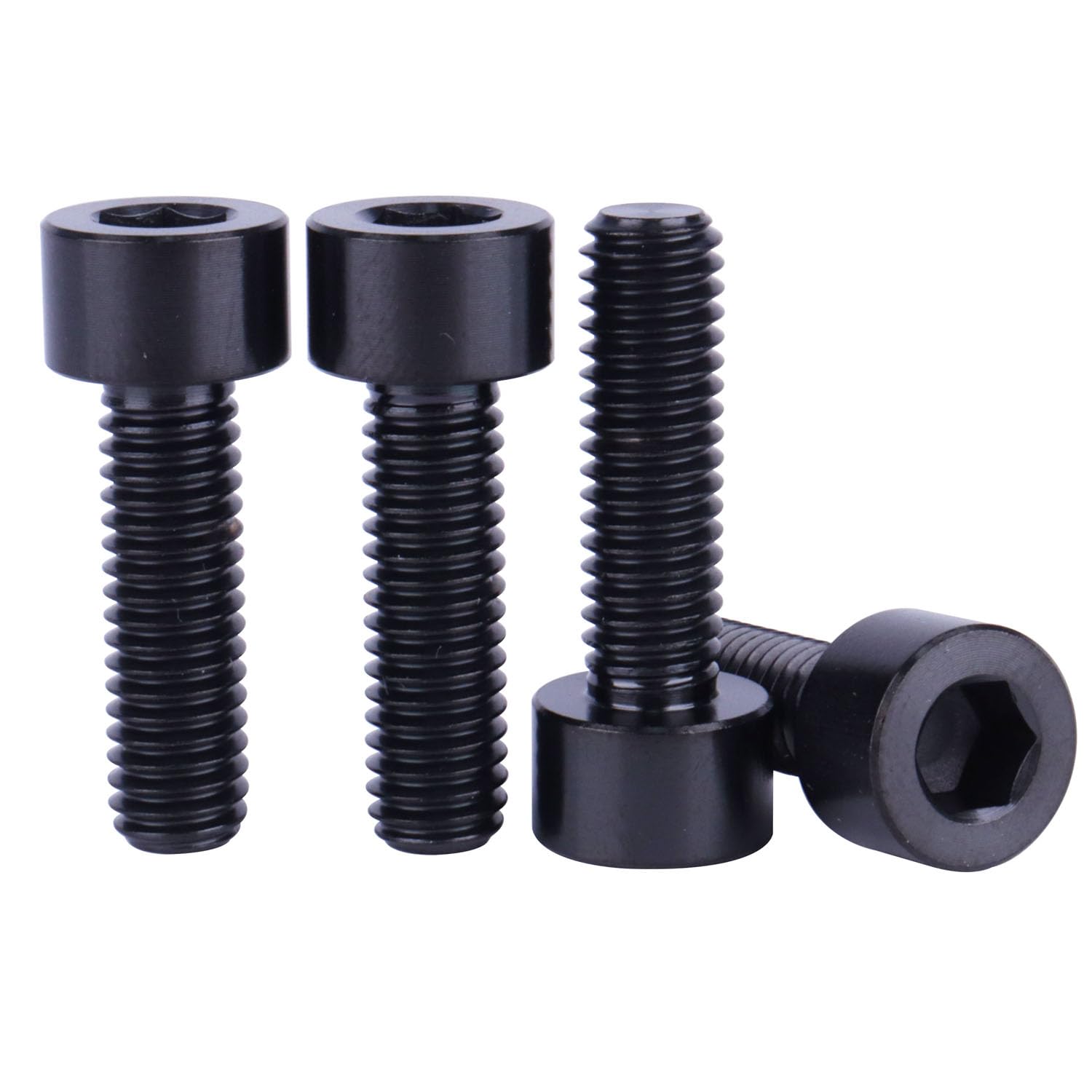 UHDFBDHF 4PCS Titanium Bolt Ti Screw M6x10 16 18 20 25 30 35mm Column Allen Hex Bolt (Black, M6x20mm)