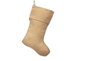Homeford Burlap Traditional Brown Christmas Stocking