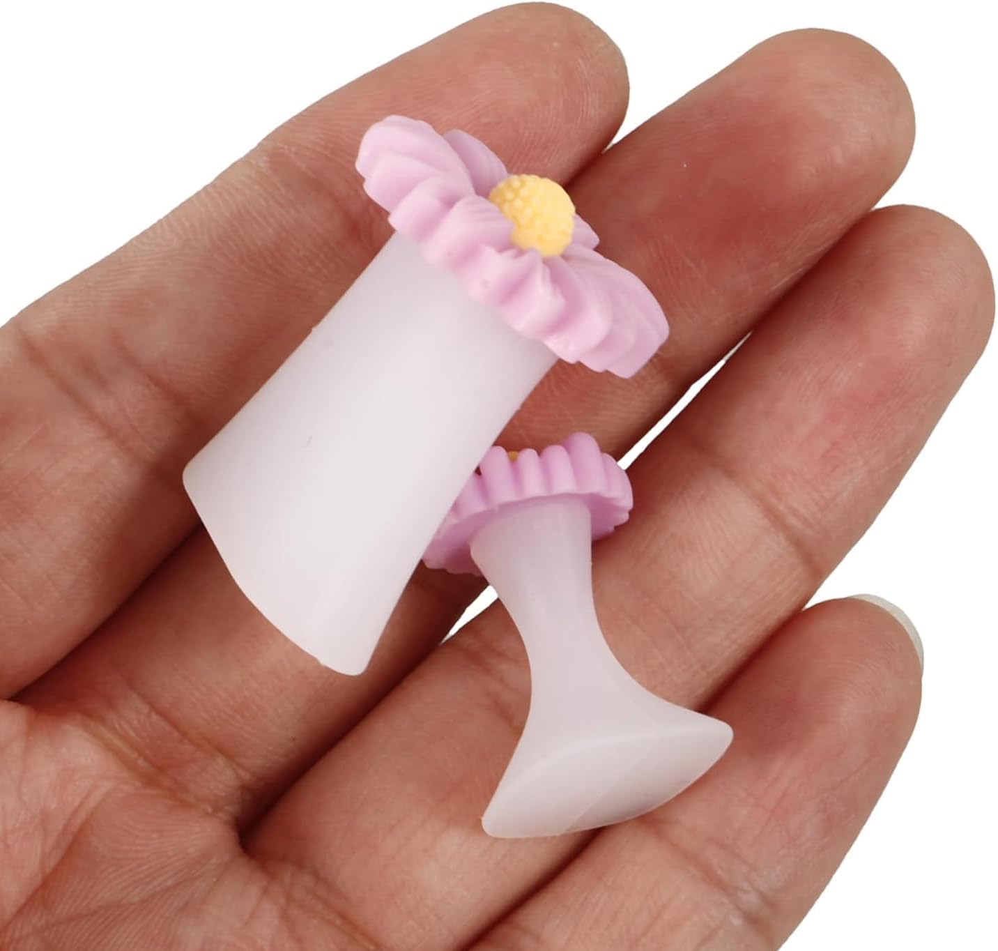 8-Piece Silicone Toe Separators Set - Soft Flexible Foot Care Tools with Daisy Design for Home and Salon Pedicures (Purple Gold Nail Art Accessories)