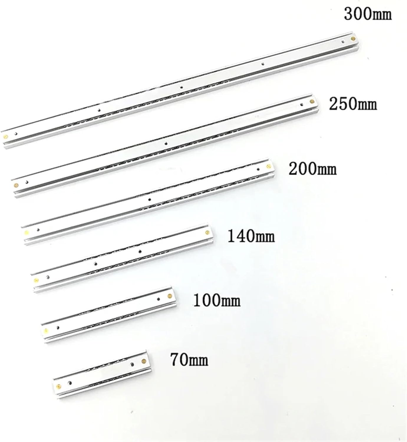 2pcs Wide Drawer Slides Fold Rail for 16mm Drawer 70 100 140 200 250mm Furniture Bearing Slides Rail(70mmx16mm)