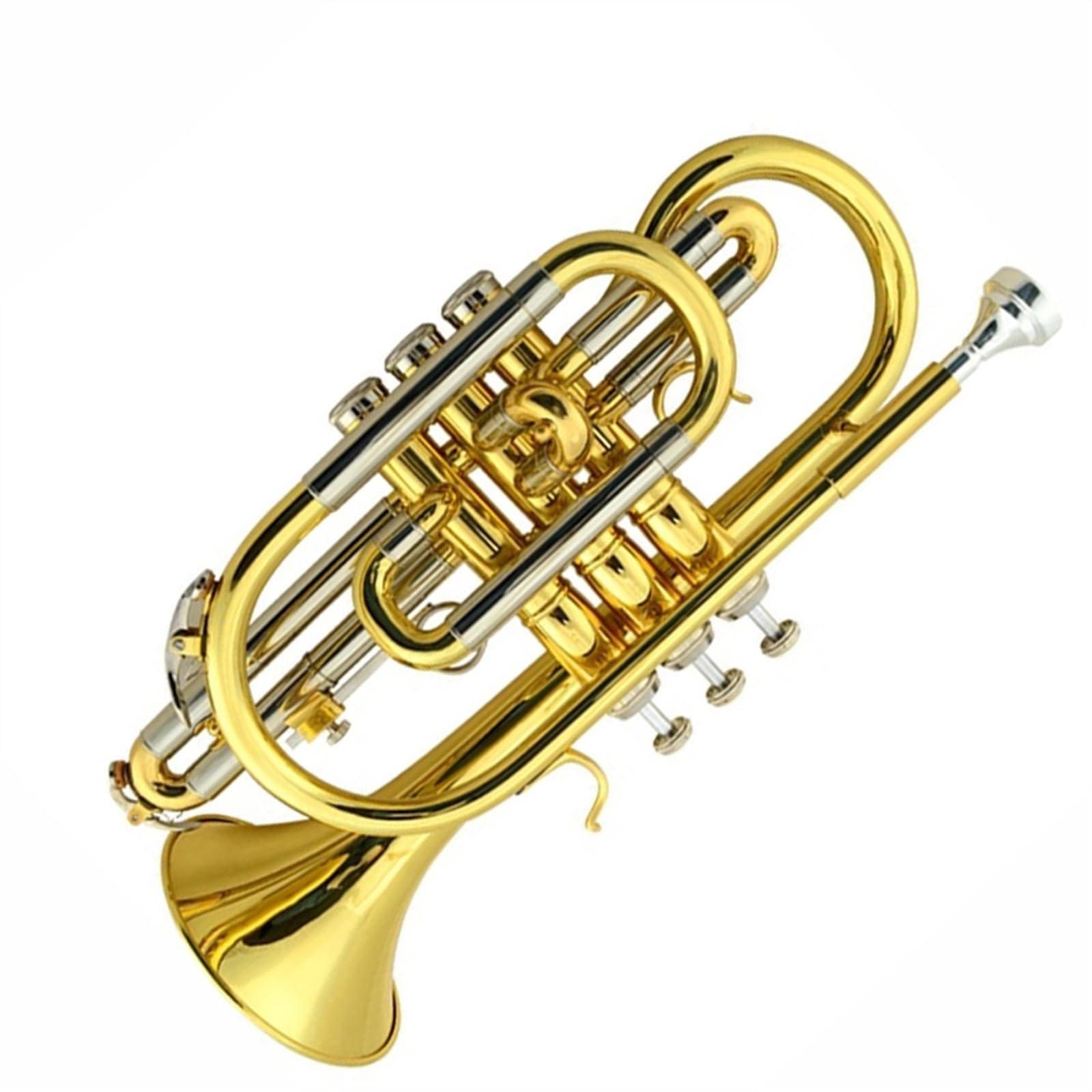 Trompeten Kornett-Trompete Musikinstrument Goldfarben Lackiert B-Tonart Professionelles Blasinstrument Tragbare Standard-Trompete