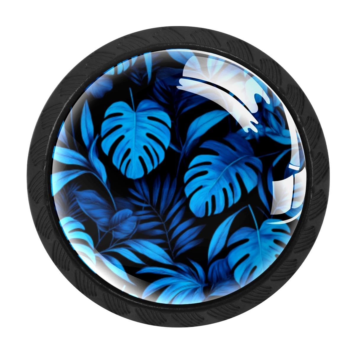 4 PCS Cabinet Knobs, Tropical Palm Leaves Drawer Knobs Dresser Handles