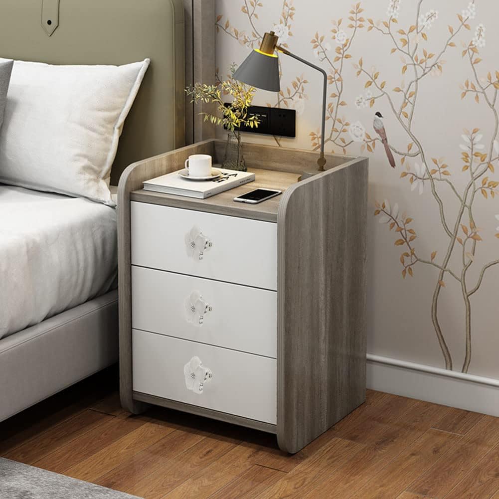 brandname Flowers Knob 3 Pcs Stylish Modern Flower Shaped Dresser Pulls Single Hole Enamel Glaze Handle Cabinet Drawer Wardrobe Closet Cupboard Handle Home Hardware Furniture Decoration (Silver)