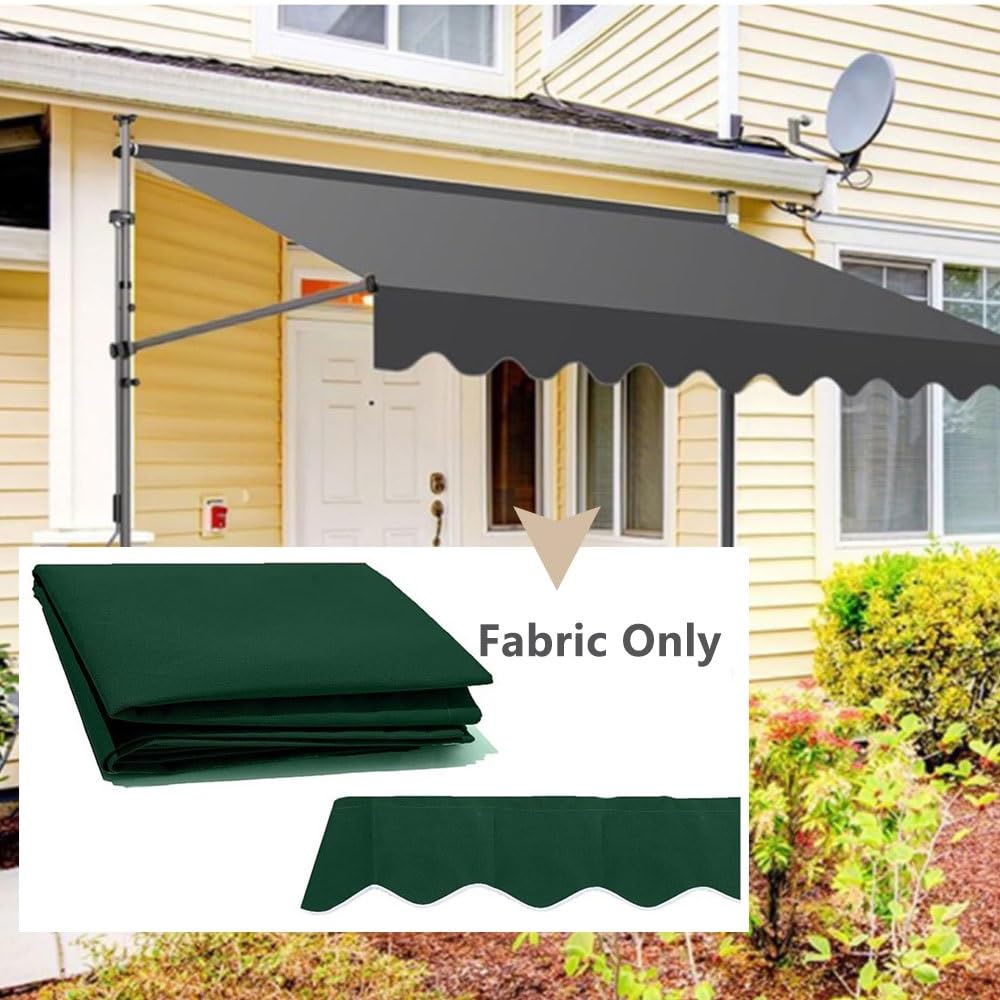 Tessuto di ricambio per tenda da giardino retrattile, con mantovana per porte e finestre, 6 x 4,9 m (beige), adatto per dimensioni da 40,6 x 3,5 m, 3 x 3,5 m, 30,5 x 3,5 m, 30,5 x 3,5 m, 30,5 x 3,5