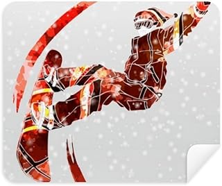 Sport Skateboard Watercolor Skiing Illustration Cleaning Cloth Screen Cleaner 2pcs Suede Fabric