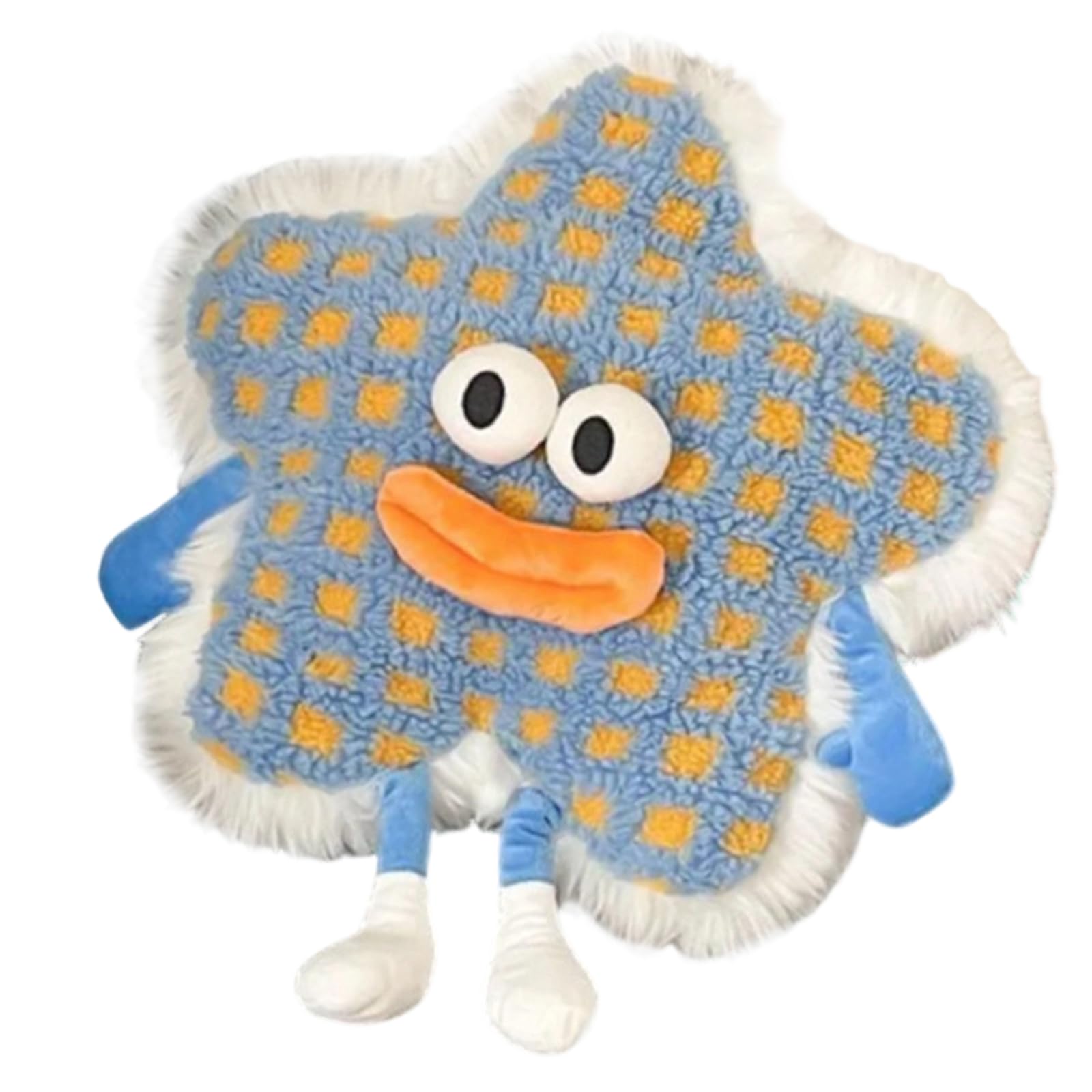 Kalttoy Star Shape Throw Pillow Cartoon Sausage Lips Accent Furry Cushion Home Decors Durability Polyester Fabric Star Shape Pillow
