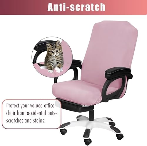 Miniatura 3 de SARAFLORA Paquete de 2 fundas para silla de oficina, fundas elásticas para silla de escritorio, fundas extraíbles para silla de oficina con
