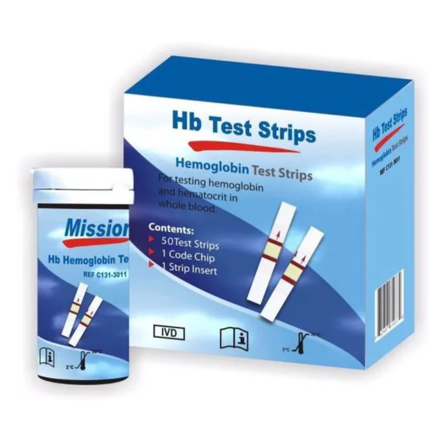 mission hemoglobin hb test strips pack of 50 - accurate & reliable hemoglobin monitoring