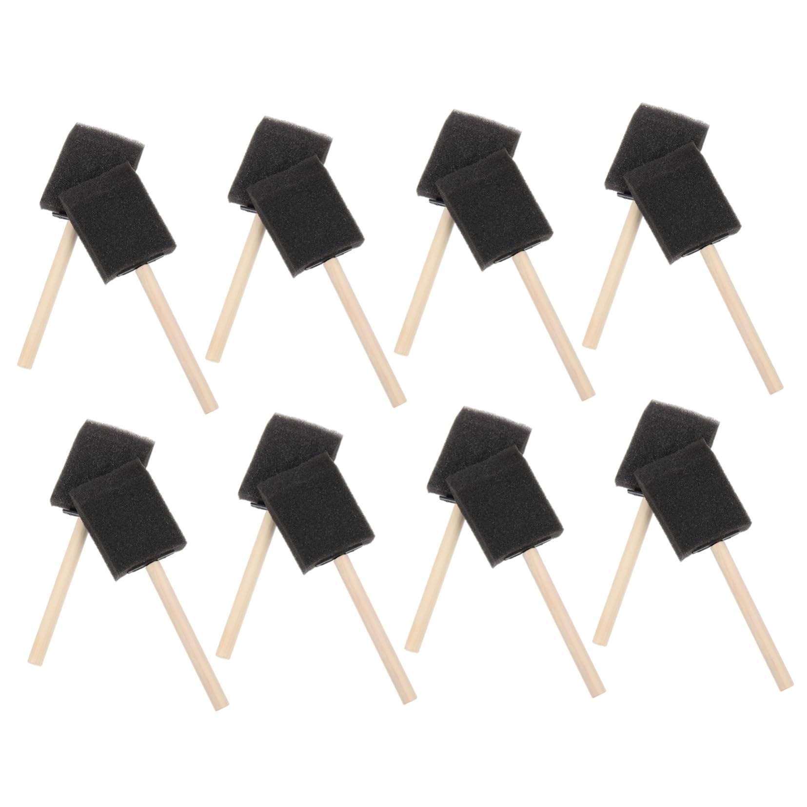 HOMSFOU 20pcs DIY Sponge Paint Brushes with Handle for Creative Painting and Art Crafts for Childrens DIY Projects and Detail Work