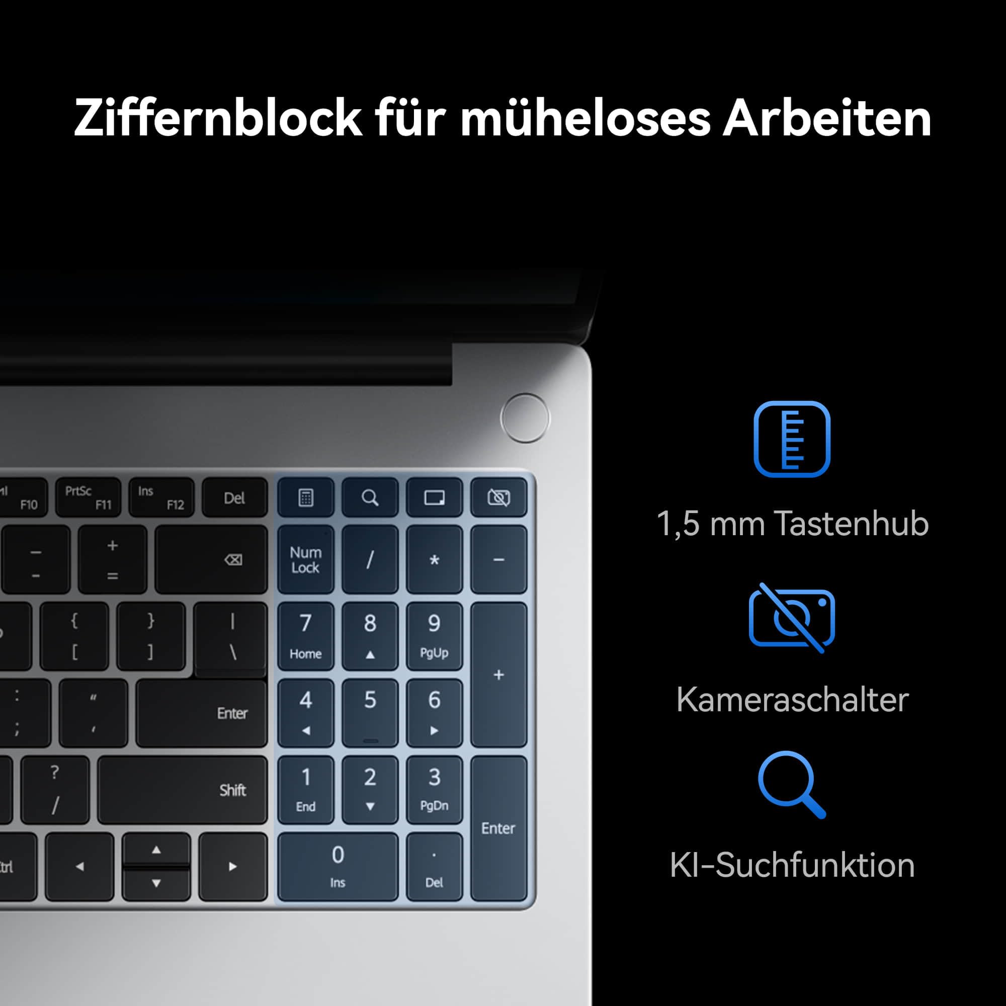 HUAWEI MateBook D 16 2024, 12th Gen Intel Core i5, 16GB RAM, 512GB SSD, 16 Zoll FullView Display, 1,68 kg leichten Gehäuse, Windows 11 Home, Space Gray, Deutsche Version