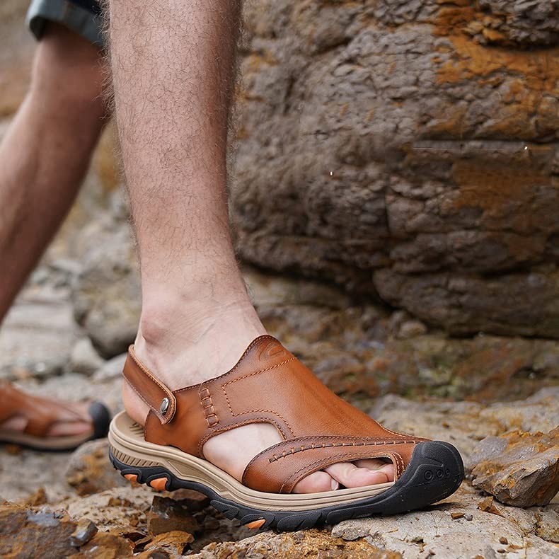 Outdoor Leather Sandals Men's Dual-use Beach Shoes Breathable Casual Shoes2
