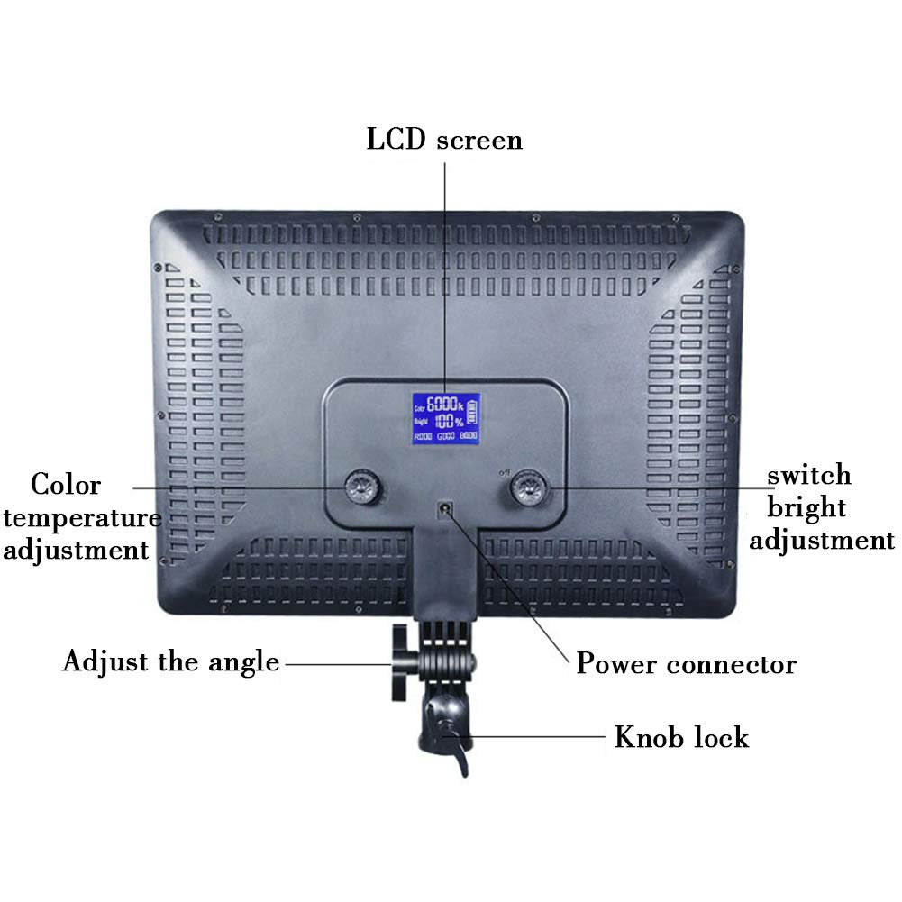 Luce video a LED Illuminazione per conferenze Pannello luminoso della fotocamera, temperatura del colore e luminosità regolabili, illuminazione più morbida per fotografia di bambini / video di YouTube