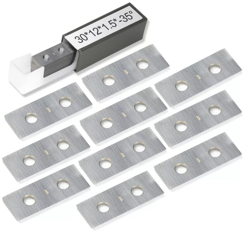 10-Pack Solid Carbide Indexable Inserts 30x12x1.5mm 35 Degree for Wood Lathe Turning Planer Heads and Slotters