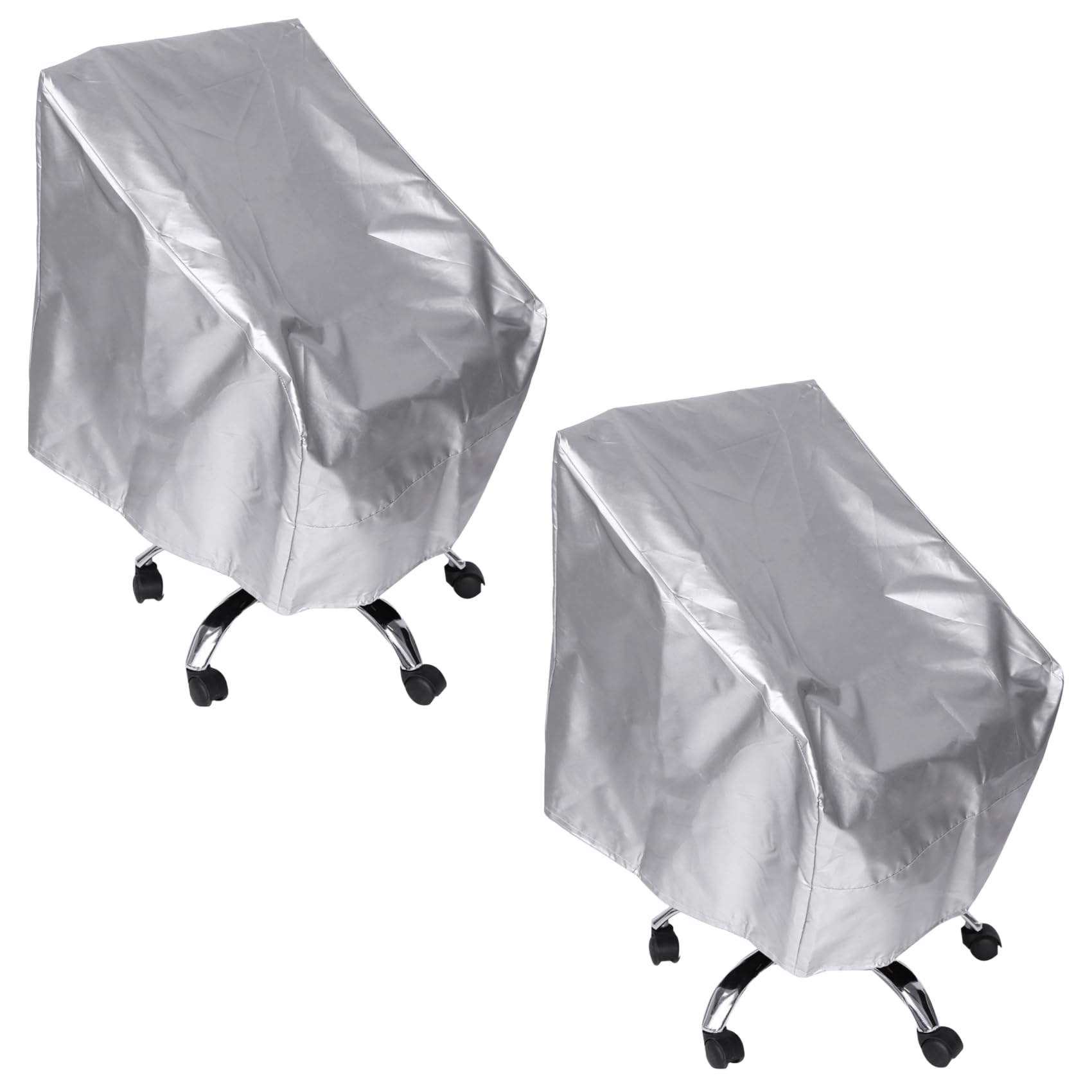 Awaovv Silver Grey 2 Pack Waterproof Boat Seat Cover, Outdoor Waterproof Pedestal Pontoon Captain Boat Bench Chair Seat Cover, Grey Chair Protective Covers, 61X56x64cm