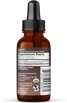 Herbal Goodness Organic Papaya Seeds Extract Liquid 1oz, Digestive Enzymes