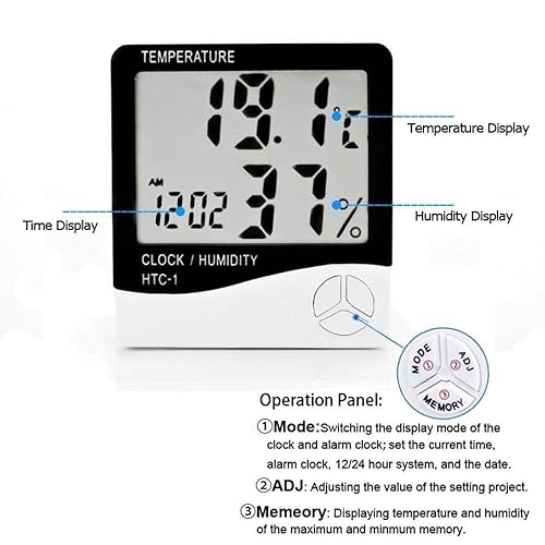 Termo higrómetro de temperatura y humedad (rango de temperatura 14 F a 122 F) para ambiente interior junto con certificado de calibración. Modelo