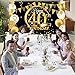 Blulu 40th Birthday Party Decoration, Extra Large Fabric Black Gold Sign Poster for 40th Anniversary Photo Booth Backdrop Background Banner, Birthday Party Supplies, 72.8 x 43.3 Inch
