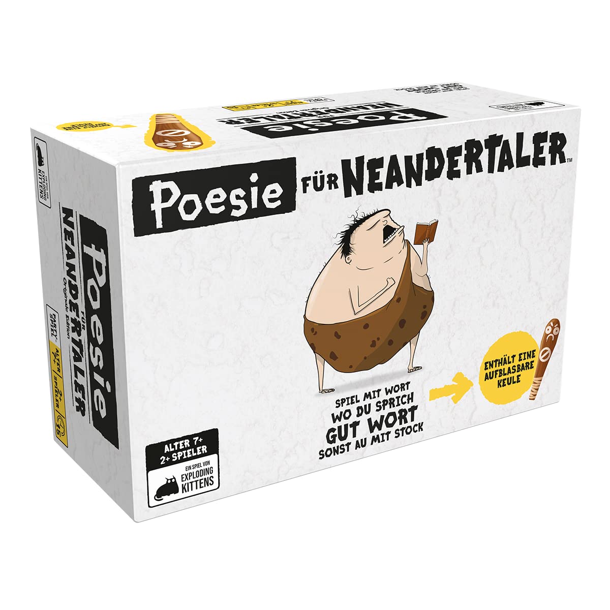 Asmodee Exploding Kittens, Poetry for Neanderthals, Party Game, Card Game, 2+ Players, from 7+ Years, 15 Minutes, German